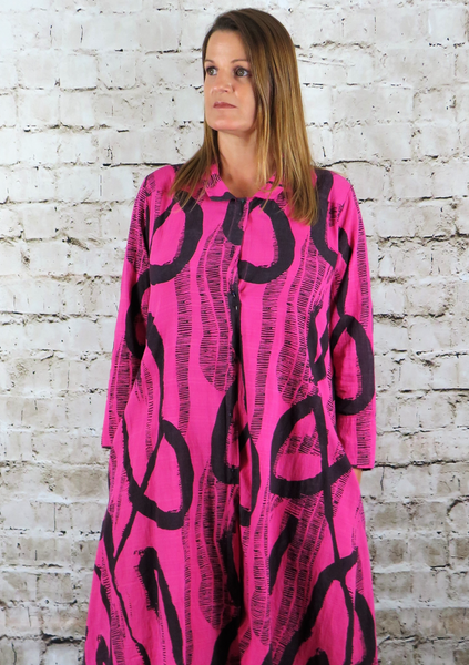 Abstract Linen Coat Dress £182