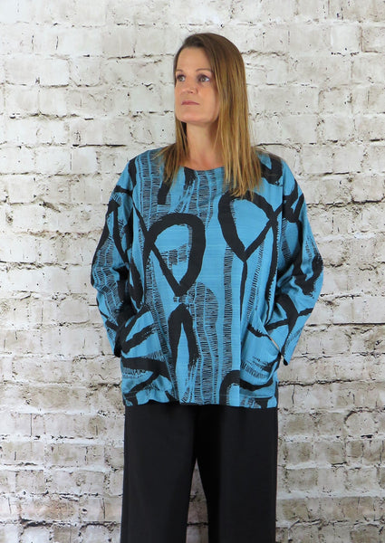 Abstract Linen Pocket Top £118