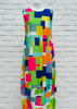 This sleeveless hem dress is made from a soft feel jersey fabric, with a beautiful all over multi colour print. Perfect for any spring summer occasion, from a wedding to a party to everyday wear. This dress will take you from day to night with effortless style and elegance.