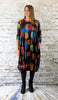 Black Eclipse Printed Velvet - Gathered Hem Dress  £123.75