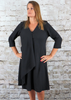 This drape dress is made from a soft black viscose linen fabric, also available in vibrant spring summer colours. Perfect for any occasion or everyday wear. This drape dress will take you from day to night with effortless style and elegance
