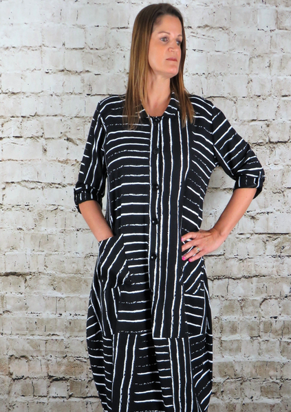 Excel Mono Print - Button Front Dress  £85