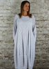 Bell Hem Dress With Sleeves - Sky & White  £75
