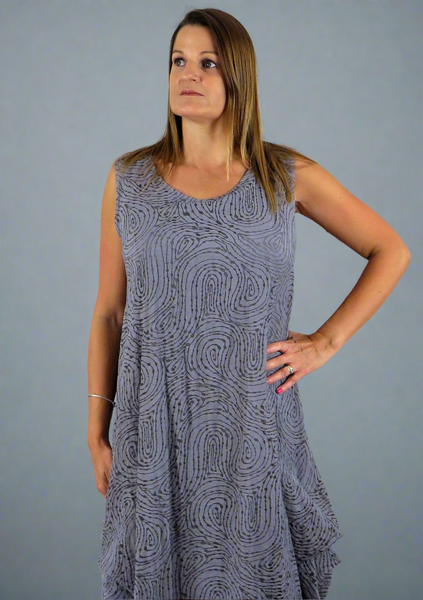 Sheer Swirl Sleeveless Maxi Dress Grey £180