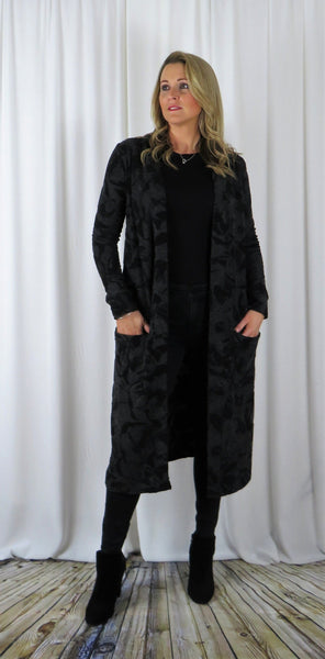 Knitted Jacquard Cardi Coat -  £95