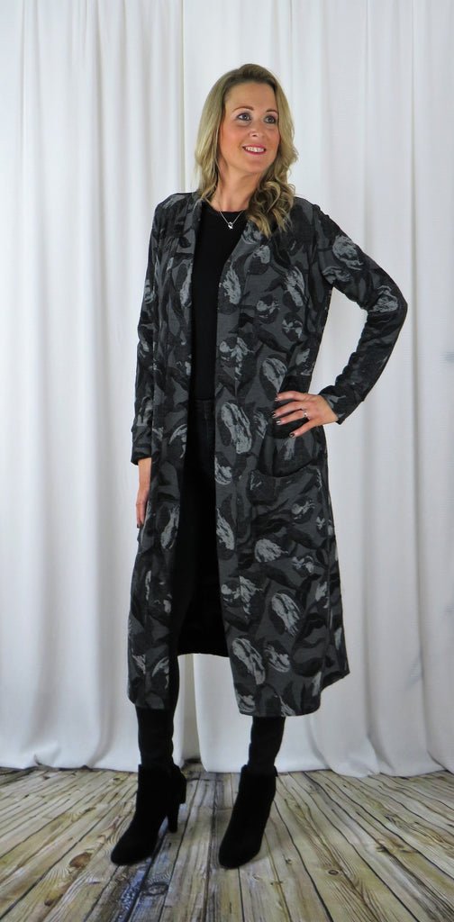 Knitted Jacquard Cardi Coat -£75
