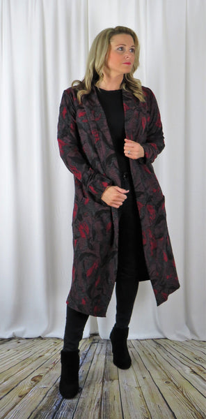 Knitted Jacquard Cardi Coat -  £75