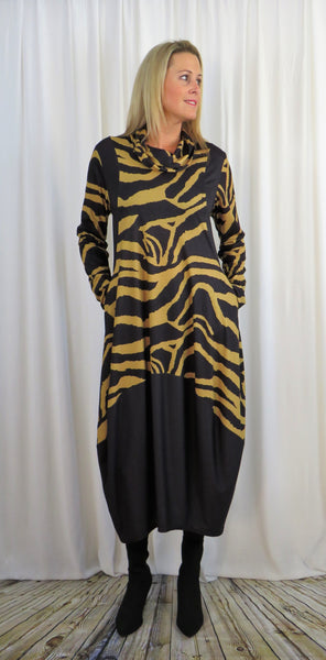 Jersey Cowl Pocket Dress - Stripe £90