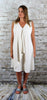 Linen Sleeveless Drape Dress Natural  £120