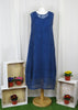 This sleeveless dress is made from a navy sheer fabric with a beautiful all over stripe design, with a soft viscose lining. Perfect for any spring summer occasion, from a wedding - mother of the bride, mother of the groom and wedding guest to everyday wear. This dress will take you from day to night with effortless style and elegance.  A matching shrug is available.