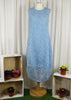 This sleeveless dress is made from a beautiful blue leaf embroidery with a viscose lining. Perfect for any spring summer occasion, from a wedding - mother of the bride, mother of the groom and wedding guest to a party and everyday wear. This dress will take you from day to night with effortless style and elegance.