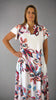 This white flutter sleeve dress is made from a soft feel Jersey fabric, with a beautiful all over multi colour print. Perfect for any spring summer occasion, from a wedding to everyday wear. This dress will take you from day to night with effortless style and elegance.