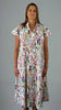 This dress has flutter sleeves and is made from a soft feel white cotton fabric, with a beautiful all over flower print. Perfect for any spring summer occasion, from a wedding - mother of the bride, mother of the groom and wedding guest to everyday wear. This dress will take you from day to night with effortless style and elegance.
