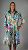 This coat dress is made from a soft white linen, with a beautiful all over colourful print. Perfect for any spring summer occasion, from a wedding - mother of the bride, mother of the groom and wedding guest to everyday wear. This coat dress will take you from day to night with effortless style and elegance.