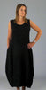 Sleeveless Tortoise Shell Hem Dress Black £168