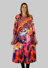 This panel dress is made from a soft feel jersey fabric, with an all over multicolour print. Perfect for any autumn / winter occasion from a wedding, mother of the bride, mother of the groom to a party or everyday wear. This dress will take you from day to night with effortless style and elegance.