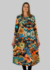 This panel dress is made from a soft feel jersey fabric, with an all over multicolour print. Perfect for any autumn / winter occasion from a wedding, mother of the bride, mother of the groom to a party or everyday wear. This dress will take you from day to night with effortless style and elegance.