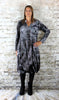 Silver Printed Velvet - Button Twist Dress  £131.25