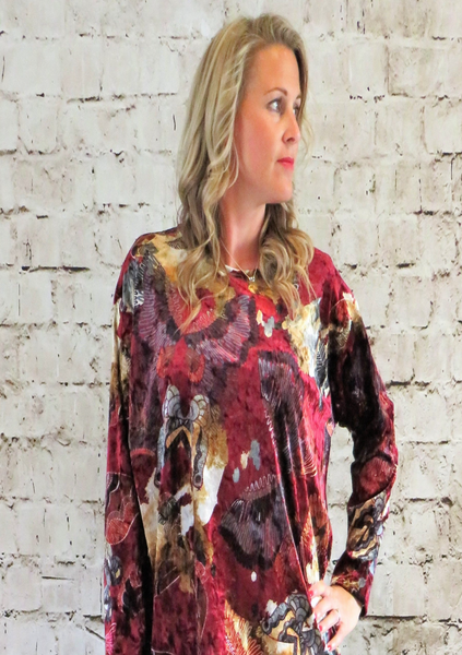 Red Butterfly Velvet - Wide Top  £30