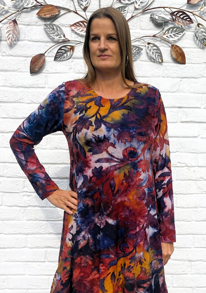 Jersey Devore Dress Red - £112.50