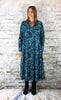 Aqua Roses Print V Collar Dress £123.75