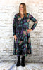 Black Woodland Print V Collar Dress £123.75