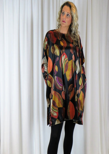 Auburn Printed Velvet - Wide Tunic  £55