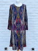Navy Cotton Aztec Print Flock Dress  £30