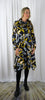 Black Jersey Flared Dress with Cowl - Gold    £97.50