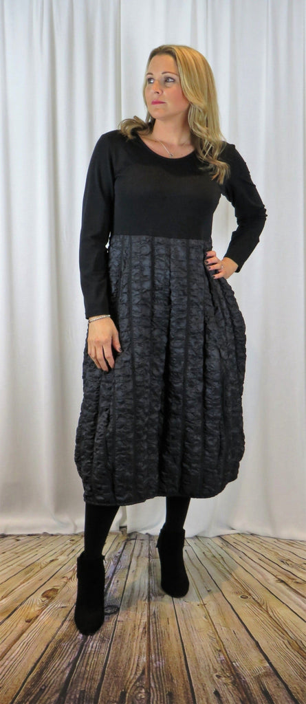 Black Jersey Top Quilt Dress - Brown, Green, Grey and Port £112.50