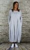 Bell Hem Dress With Sleeves - Sky & White  £75