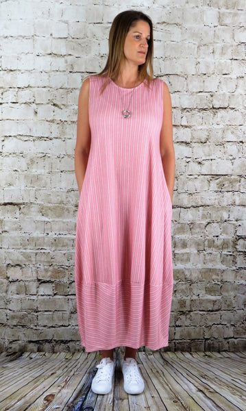 Bell Hem Dress - Lime & Pink £75